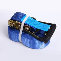 Sangle d'arrimage à cliquet pour cargaison, 5 tonnes, 10 m, 2 pouces, polyester, robuste, double crochets en J