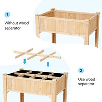 Lit de jardin surélevé à 2 niveaux avec pieds 35.4 "L X 23.6" W X 35.4 "H pour herbes végétales Fleurs Plante verte