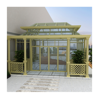 Design moderne personnalisé serre étanche en aluminium véranda hôtel maisons extérieures en verre véranda