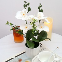 Plante artificielle en pot d'orchidée Phalaenopsis, fausse orchidée papillon, bonsaï avec pot en plastique pour la décoration de la maison, de l'hôtel ou de la table