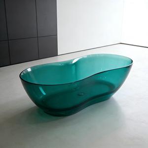 <span class=keywords><strong>Baignoire</strong></span> autoportante <span class=keywords><strong>de</strong></span> luxe en résine transparente colorée pour hôtels et villas avec drain - Product Image 2