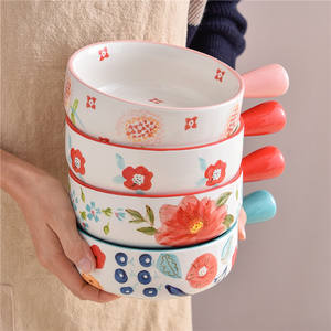 Vaisselle <span class=keywords><strong>en</strong></span> céramique créative japonaise, petite et fraîche, épaississement, poignée anti-chaleur, bol pour le petit-déjeuner, céréales, lait, bouillie, soupe - Product Image 4