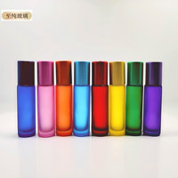 Flacons à bille vides pour huiles essentielles 10 ml en verre coloré, rechargeables, pour produits de beauté et de soins personnels
