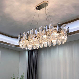 Lustre rond moderne de luxe en cristal K9 avec suspension circulaire à hauteur réglable pour salon couleur gris fumée - Product Image 4