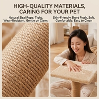 Arbre à chat écologique et durable en gros avec griffoir en jute, panier-niche et jouet en plumes pour chats d'intérieur