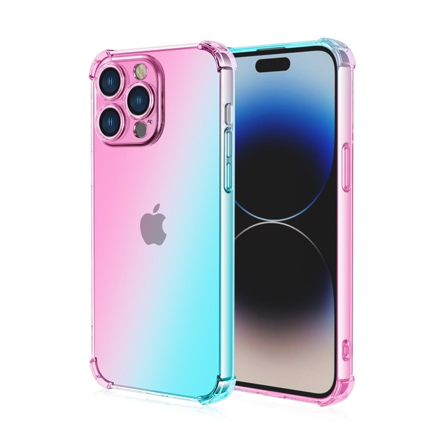 Gradient TPU Case for iPhone Shockproof Shell Cover for IPhone16 13 15 Pro Max 14 Plus Rainbow Color Phone Gradient Case Cover