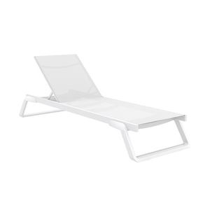 حمام سباحة بجانب الاستلقاء الأبيض تصميم بسيط حديث صالة شمس بإطار من الألومنيوم للشاطئ الفندق بجانب البحر - Product Image 1