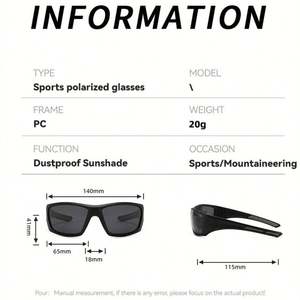 Lunettes de soleil polarisées unisexe avec logo personnalisé, monture large en PC, protection UV400, pour la conduite, le sport et la pêche, Nouveauté 2025 - Product Image 6