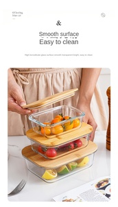 La boîte à lunch de four à vague japonaise en verre <span class=keywords><strong>pyrex</strong></span> à haute teneur en borosilicate préserve la fraîcheur des aliments - Product Image 4