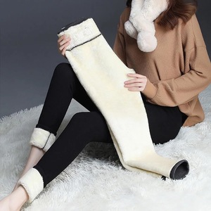 <span class=keywords><strong>Leggings</strong></span> in pile vintage a vita alta elasticizzati e a gamba intera, da donna, slim-fit, foderati in pile, ispessiti, per l'inverno 2026 - Vendita all'ingrosso - Product Image 4
