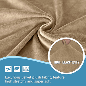 <span class=keywords><strong>Copridivano</strong></span> Elasticizzato in Velluto Color Kaki Chiaro <span class=keywords><strong>per</strong></span> Camere degli Ospiti, Resistente a Cani e Gatti - Product Image 2