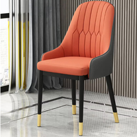 Fauteuil de salon individuel moderne de luxe en cuir avec pieds en métal réglables