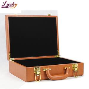 OEM PU <strong>Leather</strong> Aluminum Brown Carry Toolcase Storage <strong>case</strong> With Combination Lock - Product Image 1