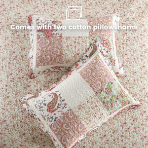 अमेरिकी शैली बेडस्प्रेड सेट पैचवर्क प्रतिवर्ती सुविधा सेट पैचवर्क प्रतिवर्ती सुविधा सेट 100% 2 तकिया काले बिस्तर के साथ - Product Image 5