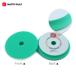 Tampon de polissage en mousse OEM vert de 5 pouces, haute résistance, à bords biseautés et coins arrondis, pour correction de peinture automobile - Product Image 2