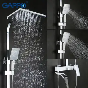 Gappo conjuntos de banheiro, sistema de chuveiro sistema de água fria e quente cachoeira cabeça cromada torneira de chuveiro g2407-8