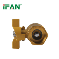 Ifan haute pression 1/2 pouces femelle fileté cuivre forgé vanne de tuyau de gaz vanne à boisseau sphérique en laiton