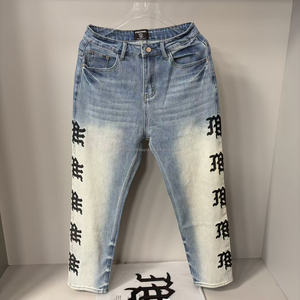 Jeans de Luxe Homme de Qualité Supérieure, Motif Graffiti Dessiné à la Main, Coupe Décontractée, Style Vintage EMOTIONS - Product Image 4