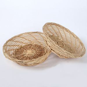 Cesta de Mimbre Tejida a Mano de 25x8cm, Color Natural, Cesta para Almacenamiento y Exhibición de Frutas y Verduras - Product Image 2
