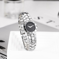 Montre à quartz pour femme en or doré, bracelet en acier inoxydable, cadran à chiffres romains, montre-bracelet élégante pour femmes