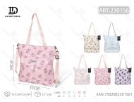 Borsa a Tracolla Impermeabile in PVC con Cinghia Singola per Uso Quotidiano, Adatta a Tutte le Stagioni, Motivo Rosa - Product Image 1