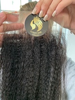 Cabello humano virgen de 13x4 sin procesar, cabello Natural rizado con encaje Frontal, Color negro, el mejor precio