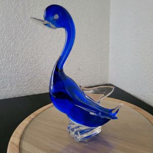 Figurine de canard en verre soufflé orange, thème animal, artisanat décoratif, pièce d'art faite à la main en verre soufflé - Product Image 3