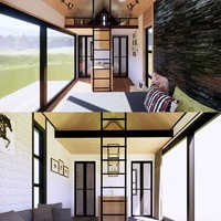 CGCH Kit Maison Villa de Luxe Modulaire Abordable Style Moderne, Préfabriquée, Petite Maison Hôtelière en Bois pour Cabane de Vacances