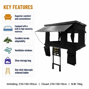 <span class=keywords><strong>Tente</strong></span> de toit rigide en aluminium 210 x 130 cm, ouverture automatique hydraulique, matelas intégré, 4 saisons, SUV, OEM - Product Image 3