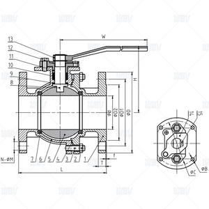 Válvula de bola con brida ANSI Q341F-600LB con tratamiento térmico FRAS, vástago sólido a prueba de explosiones Q341F-600LB con tratamiento térmico para H - Product Image 2