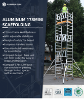 Plateforme mobile en aluminium, échafaudage empilable, 7 m, léger, portable, échelle d'échafaudage pour la construction d'entrepôts