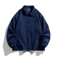 Veste d'entraîneur décontractée en polyester à revers et poitrine pour hommes, veste d'entraîneur coupe-vent unisexe pour hommes