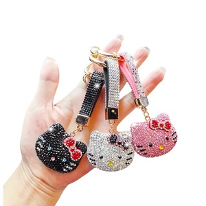 Nieuw Design Kt Kat Anime Sleutelhanger Schattige Strass Bedels Mini Kralen Tas Sleutelhanger Cartoon Telefoon Hanger Voor Meisje Cadeau Groothandel - Product Image 2