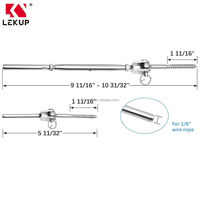Kit de quincaillerie pour garde-corps de pont en câble, comprenant un tendeur à goupille à mâchoires en acier inoxydable 316 pour câble métallique de 1/8 pouce et un raccord à mâchoires de type fourche