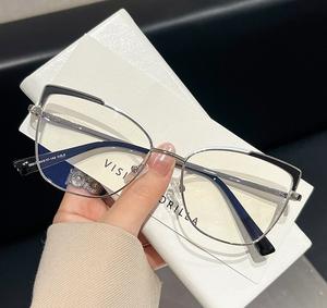 Nouvelles <span class=keywords><strong>lunettes</strong></span> tendance à monture large <span class=keywords><strong>papillon</strong></span>, polyvalentes pour visages carrés et ronds, anti-lumière bleue, pour myopie - Product Image 4