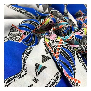 Afrikaanse Wax Afdrukken Ontwerp Chiffon Zijde Stretch Chiffon Stof Geweven Muddle Voor Zomer Dress Shirt Rok