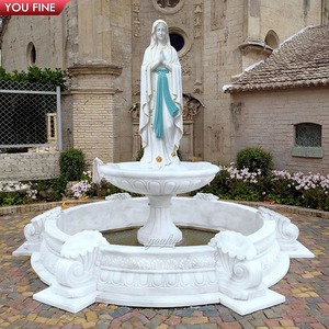 Grande <span class=keywords><strong>fontaine</strong></span> d'eau en marbre sculptée à la main représentant la Vierge <span class=keywords><strong>Marie</strong></span> pour l'extérieur - Product Image 3