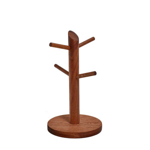 Wooden Jewelry Display <b>Rack</b> Multi-purpose Standing Key Watch Organizer Beechwood Ebony Color <b>Kitchen</b> Countertop <b>Storage</b> - Product Image 4