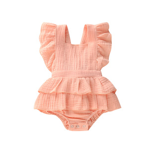 2024 estivo di alta qualità imbracature per bambini senza maniche in cotone traspirante cingolato per bambini 6-12 mesi <span class=keywords><strong>tuta</strong></span> da <span class=keywords><strong>bambina</strong></span> - Product Image 1