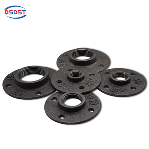 Flange a <span class=keywords><strong>V</strong></span> con morsetto, raccordi per tubi in ghisa malleabile, flange con fori <span class=keywords><strong>DS</strong></span> OS 1914, flange a pavimento nere zincate 1/2''-1'' per uso industriale - Product Image 3