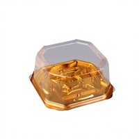 Boîte d'emballage alimentaire jetable écologique en PET, carrée, transparente, avec couvercle, or, blanc, noir, 165 mm, 205 mm, pour hamburgers, sandwichs, pâtisseries, sushis, gâteaux