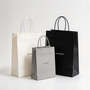 Sacs shopping en papier personnalisés avec poignées torsadées, impression offset, recyclables, sacs plats standard pour entreprises et shopping - Product Image 3