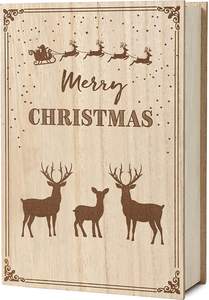 Caja de sellado magnético con calendario navideño de 24 días personalizado Logotipo de madera en relieve papel de materiales reciclados - Product Image 5