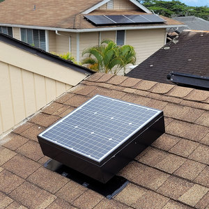 พัดลมระบายอากาศพลังงานแสงอาทิตย์สีดำ 40 วัตต์ 2040 CFM สำหรับหลังคาบ้านพักอาศัย ฟาร์มสัตว์ปีก โรงเรือนอุตสาหกรรม โกดังเก็บสินค้า - Product Image 3
