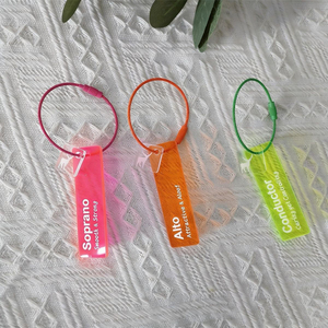 Porte-clés personnalisé en acrylique transparent imprimé double face, forme sur mesure, pendentif de sac, étiquette de bagage, cadeau - Product Image 1