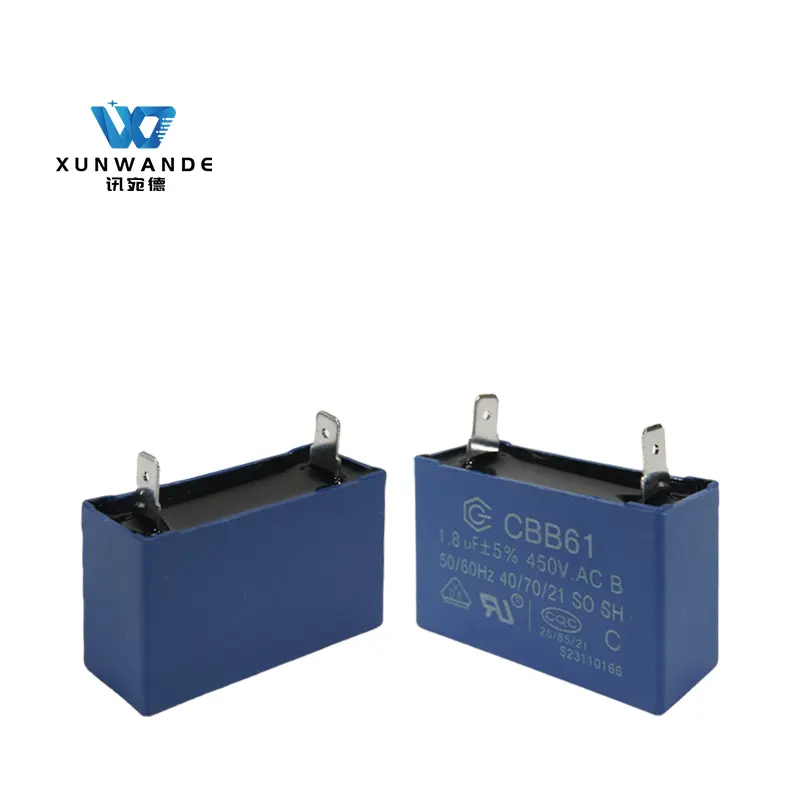 ร้านค้าออนไลน์ขายร้อน CBB61 450V 1.8uf เครื่องปรับอากาศ Run Capacitor ตัวเก็บประจุสําหรับเครื่องปรับอากาศ