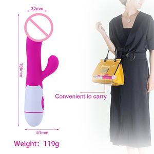 Vibrador de Clítoris y Punto G de Silicona con Doble Conejo y 30 Velocidades para Mujeres, Juguetes Sexuales con Pilas - Product Image 2