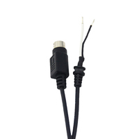 Cable de alimentación blindado DIN de 4 pines 1185 18AWG con núcleos de ferrita dobles y alivio de tensión