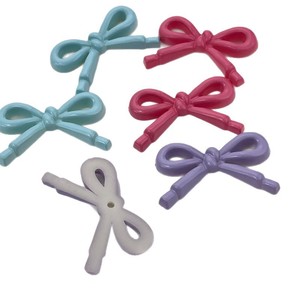 Solid Color Hollow Bow Resin Hair <b>Clips</b> Diy Jewelry Accessories Casual Decorative Bowknot For Hair Phone Case Shoe Patch - Product Image 5