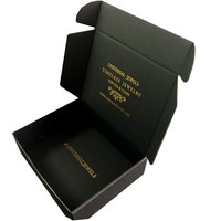Boîte rigide noire mate double face avec estampage à chaud doré, recyclable et réutilisable pour l'emballage de vêtements et de tenues de cérémonie